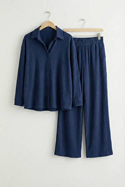 Elisho Relaxed Fit Buttoned Shirt and Wide-Leg Pants Set