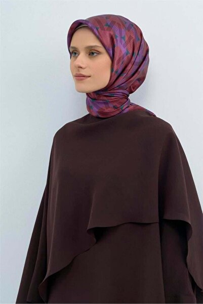 Armine Sura Pure Silk Scarf 9541 - 86 Purple Green Logo Pattern