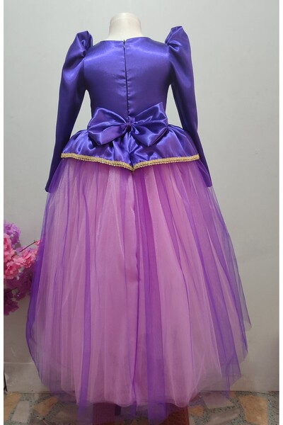 BOZTAŞ BEBE Rapunzel Costume & Girls' Birthday Dress & Rapunzel Long-Sleeved Long-Skirted Evening Dress