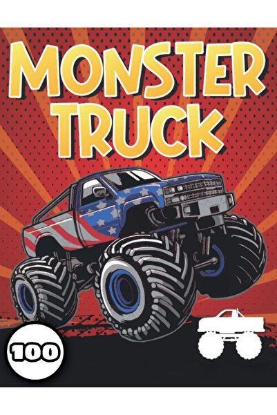 Monster Trucks Carte de colorat, 100 de ilustratii Monster Truck , A4