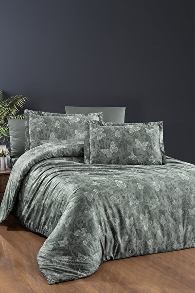 First Choice Karlis %100 Pamuk Saten 200 TC (80 Tel) Çift Kişilik Nevresim Ta...