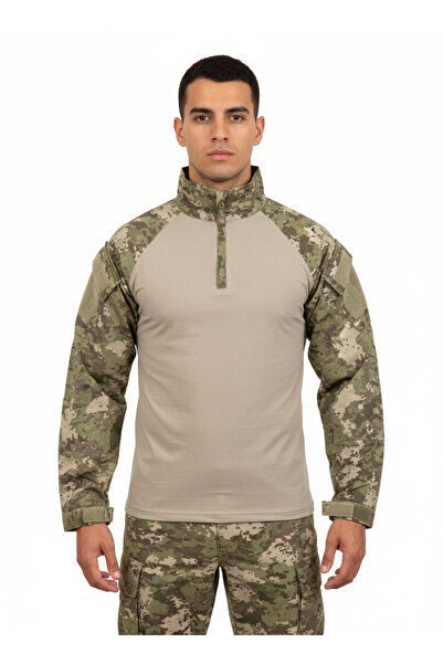 ELMAS TOUCH TSK Kamuflaj Erkek Taktik Kombat Tişört - Likralı Operasyonel Out...
