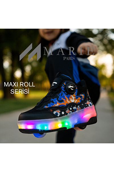 FeyzaDesign Renkli Işıklı Çocuk Patenli Tekerlekli Boğazlı Spor Ayakkabı 2026...