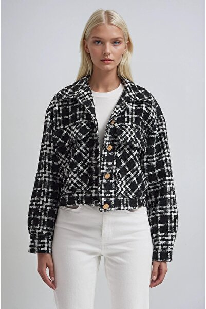 Lijuri Plaid Short Tweed Jacket 6184