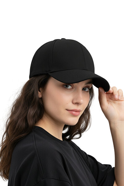 moda nokta Basic Hat - Black 100% Cotton Gabardine Unisex Model