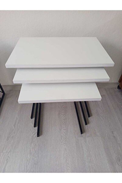 WOODİRON ZİGON SEHPA - 3'LÜ METAL AYAKLI
