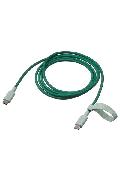IKEA LILLHULT USB Type C to USB Type C Cable, Green, 1.5 m