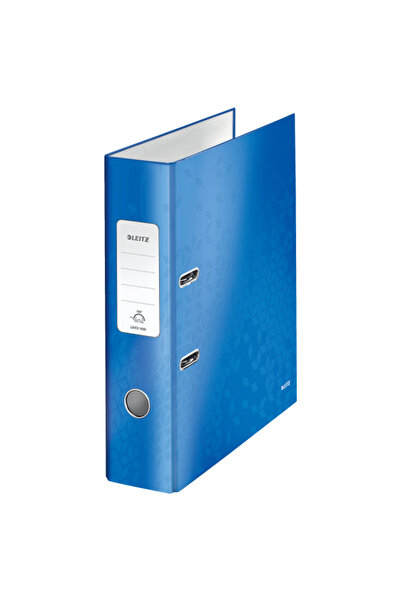 Leitz Laminated Lever Arch File 8 Cm Metallic Blue WOW