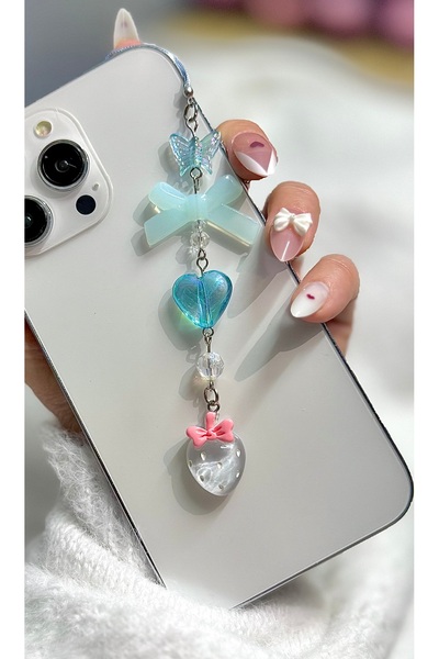 MİRAZ TASARIM Strawberry Figured Phone Charm |   Y2K Kawaii Blue Charm – Aest...