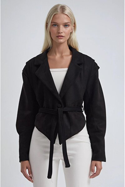 Lijuri سترة نوبوك الجلد المدبوغ المربوطة 6187