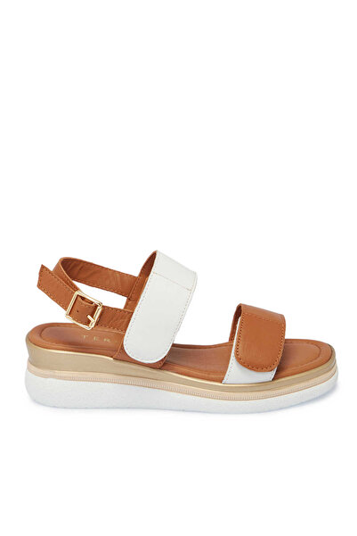 Tergan Beyaz Hakiki Deri Kadın Sandalet - K25Y1SN67854-L40