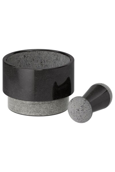 IKEA ÄDELSTEN Mortar și Pistil, marmură neagră