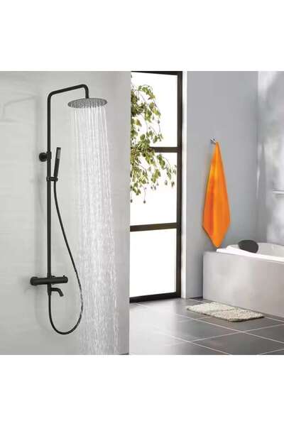 OEM CleanJet Thermostatic Shower Column, 3 Functions, Matte Black