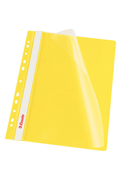 Esselte Plastic Slide File With Rail And Multi-Perforation Yellow 10/Set