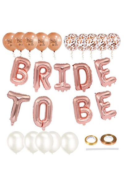 DELPI Set 16 Baloane Petrecere, Viitoare Mireasă, Auriu Roz, Folie/Latex, 30cm