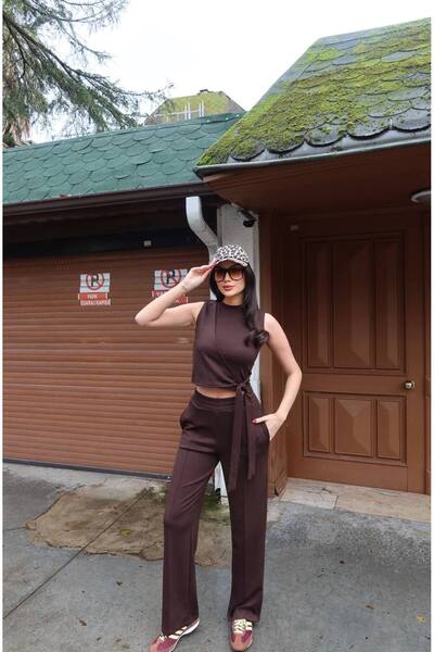 ZAWẼN طقم نسائي مكون من قطعتين برباط ناعم الملمس - الموسم الجديد