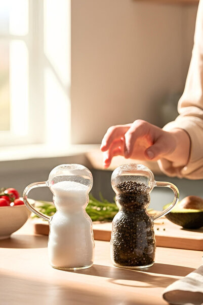 tutku home 2'li Borosilikat Cam Tuzluk