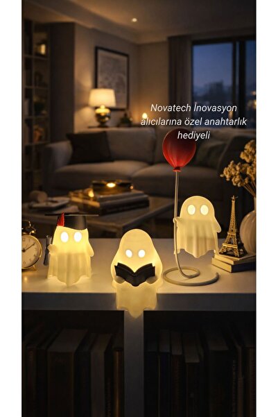 NOVATECH İNOVASYON Hayalet Figür Seti 3’lü Mezun Olan, Kitap Okuyan Ve Balon ...