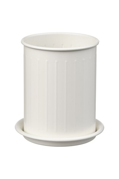 IKEA VÄLVÅRDAD Cutlery Holder, White/Galvanized, 13 cm