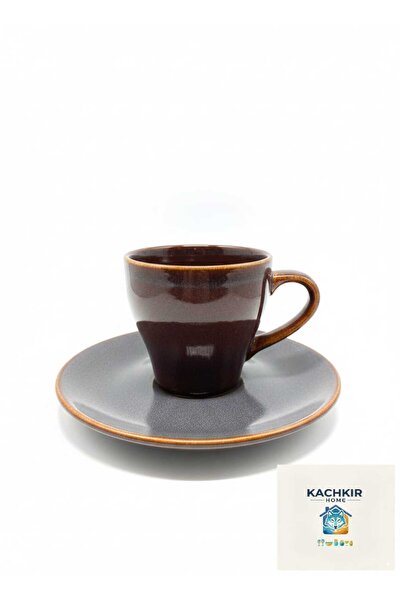 KACHKIRHOME Türk Kahvesi fincanı 2 kişilik Seramik Hediyelik.90 cc Mat doku