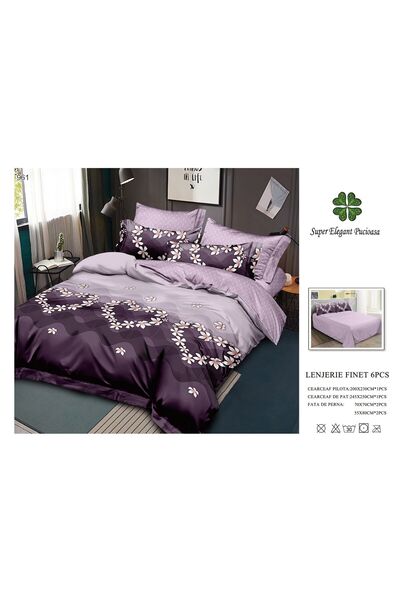 ANATOLIATEKSTILE Lenjerie de Pat Finet 6 Piese, Set Complet Matrimonial, Mode...