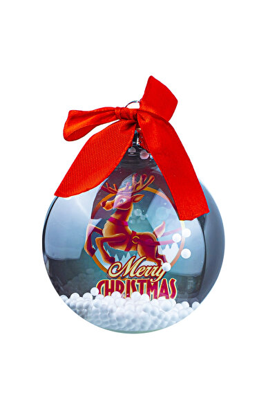 OEM Glob Pom Craciun Transparent, 8 cm