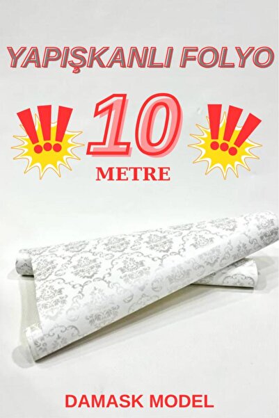 Renkli Duvarlar 45cm x 10 metara 1 rola folije sa lepkom, damask model, izgle...