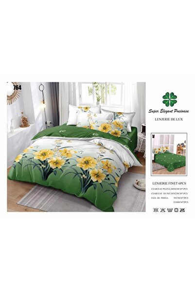 ANATOLIATEKSTILE Finet Bed Linen 6 Pieces, Complete Matrimonial Set, Modern M...