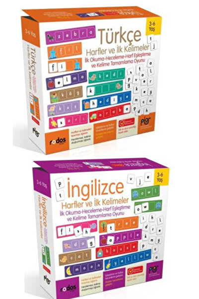 Piar Kids 3-6 Yaş Türkçe İngilizce Harfler ve İlk Kelimeler Heceleme-Harf Eşl...