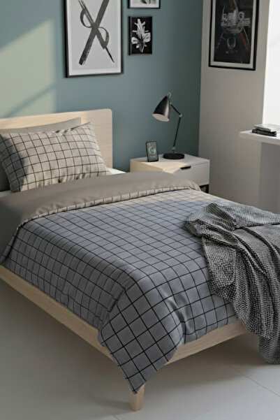 LaLiva Set de husă de pilota cu elastic, din bumbac natural sănătos, gri în c...