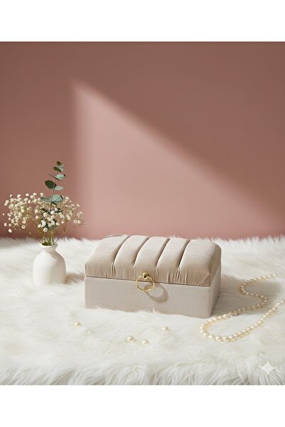 Duru Çeyiz Sandıkları Lüks Kadife Makyaj Sandığı