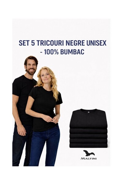 Malfini Set of 5 men's t-shirts, Black, P73-01X5