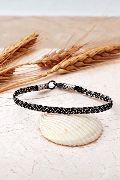 Sümer Telkari Kazaziye İşlemeli Örgü Elişi 1000 Ayar Gümüş 20 Cm Erkek Bilekl...