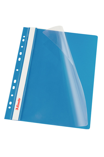 Esselte Plastic Slide File With Rail And Multi-Perforation Blue 10/Set