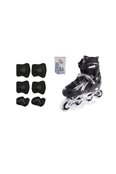 FeyzaDesign Siyah Paten ve Koruyucu Takım, Güvenli ve Eğlenceli Kayma Seti