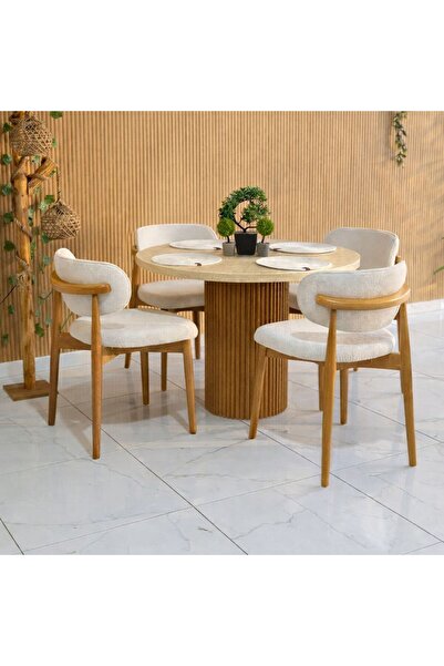 munywood Bohem Sandalye Doğal Ahşap Ayaklı Sandalye Mutfak Sandalyesi Salon S...