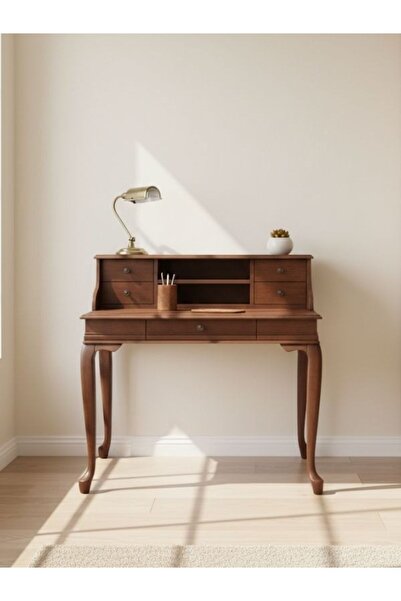 Gazzini Furniture Crown Fransız Still Raflı Ahşap Çalışma Masası 80x125