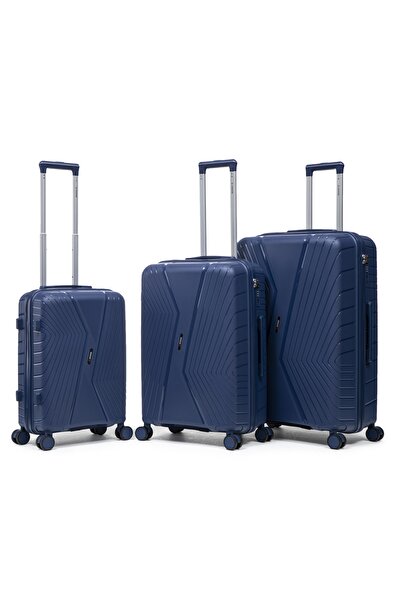 aventor AV105 trolley set, polypropylene, 1 cabin and 2 hold luggage, TSA cod...