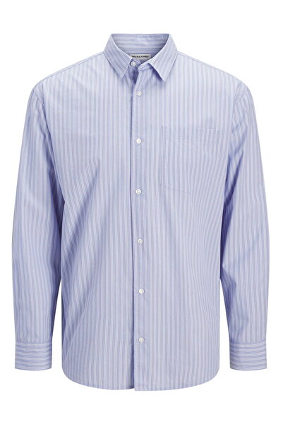 Jack & Jones Men's Relaxed Fit Striped 100% Organic Cotton Shirt - Cole