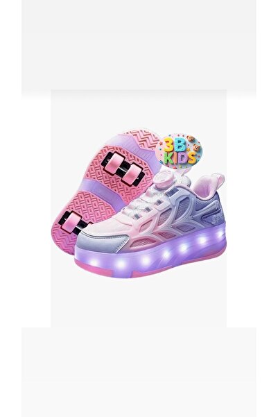 FeyzaDesign Pembe Işıklı LED Paten Ayakkabı, USB Şarjlı, Renkli ve Eğlenceli ...