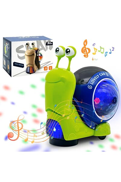 RUNQI Jucarie interactiva melc, cu lumini, electrica, educativa