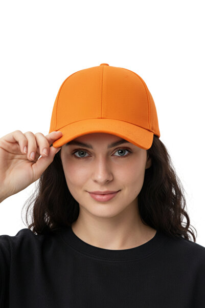 moda nokta Basic Hat - Orange 100% Cotton Gabardine Unisex Model