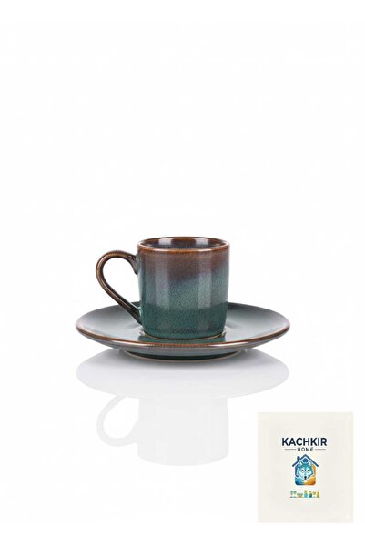 KACHKIRHOME Türk Kahvesi fincanı 2 kişilik Seramik Hediyelik.90 cc Mat doku