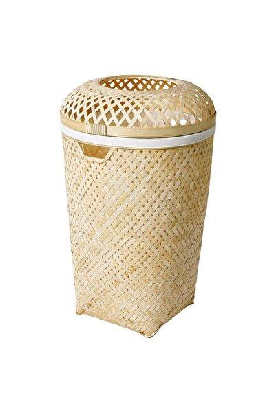 IKEA SALUDING Laundry Basket, Handmade Bamboo, 50L