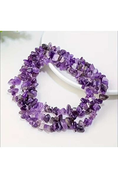 yiğit aksesuar 100 Pcs Broken Natural Stone Ametsy Purple Jewelry Making Supp...