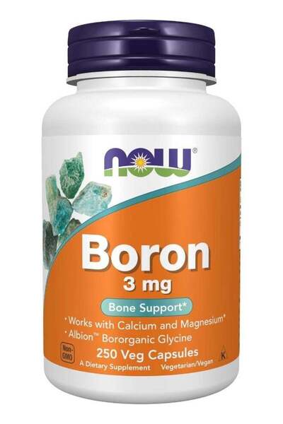 Now Foods بورون 3 ملغ، 250 كبسولة نباتية