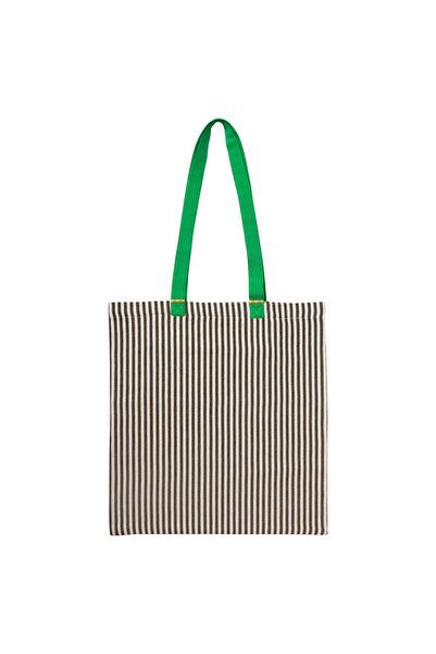 IKEA Geantă MÄVINN, dungă verde/albă