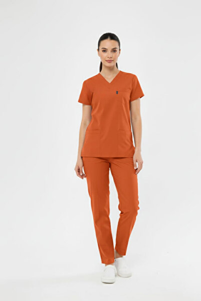 Class Üniforma Armasız Orange Clinic Support Worker Uniform L Stretch Fabric ...