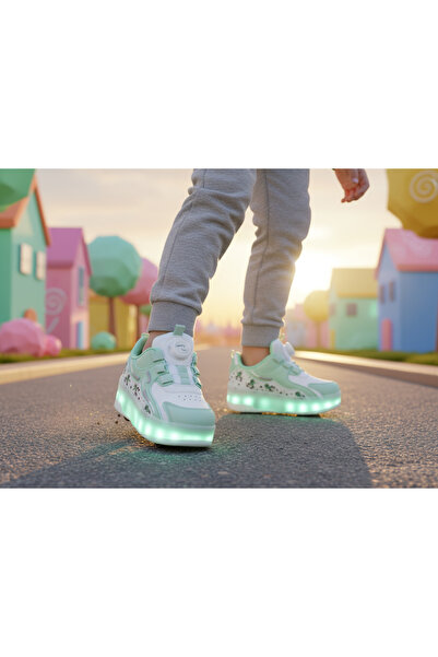 FeyzaDesign Işıklı Ortopedik Patenli Ayakkabı, Led Tekerlekli, Renkli ve Yeni...