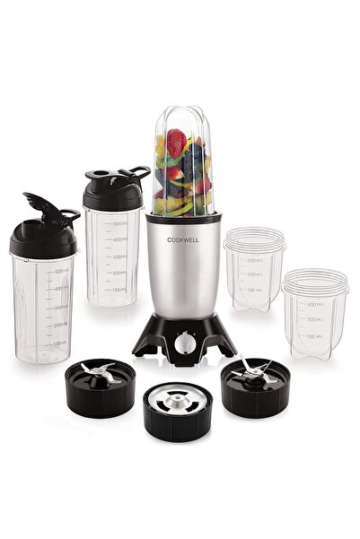 COOKWELL Bullet Mixer Grinder (5 Jars, 3 Blades, Silver) - Copper, 600 Watts ...